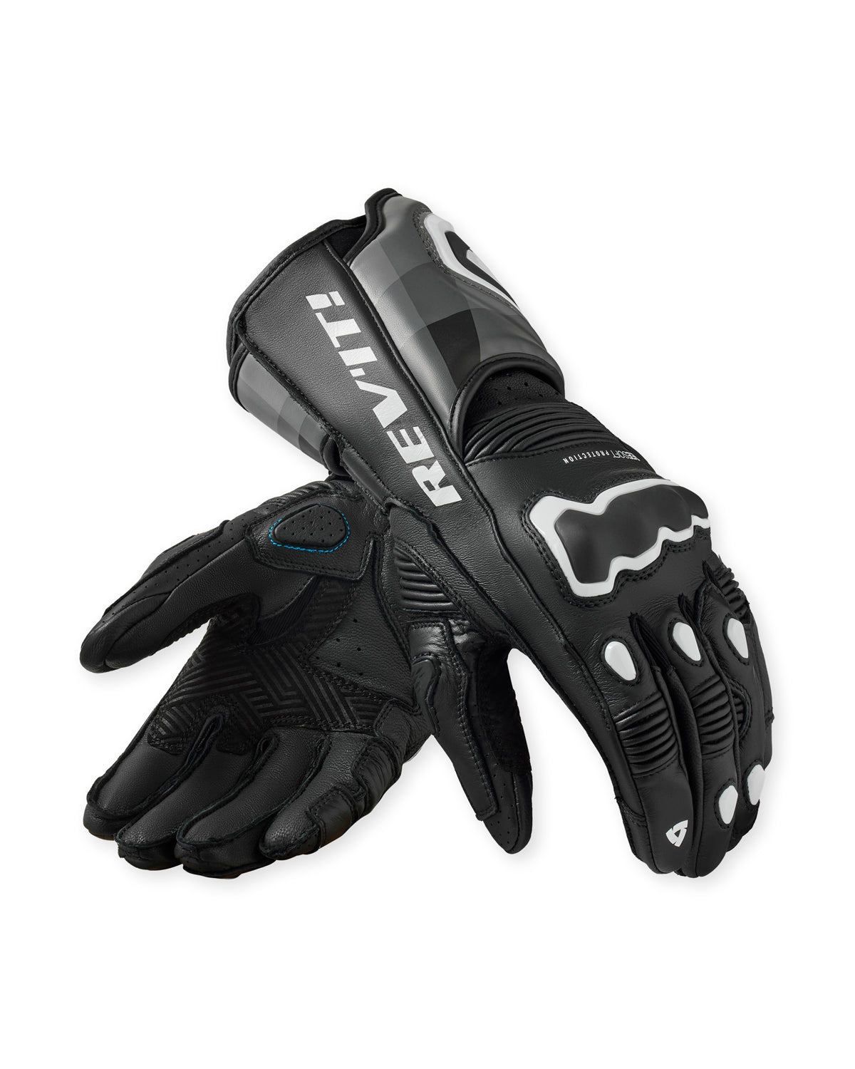 Revit Quantum 3 Leather / Textile Gloves Black / White FREE UK Delivery, FREE 365 Day Returns - Moto Central