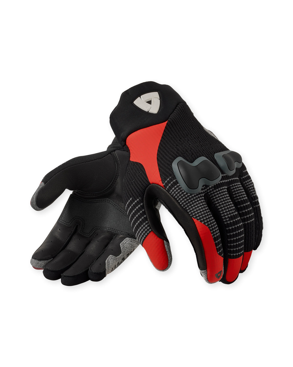 Revit Kinetic 2 Leather / Textile Gloves Black / Red FREE UK Delivery, FREE 365 Day Returns - Moto Central