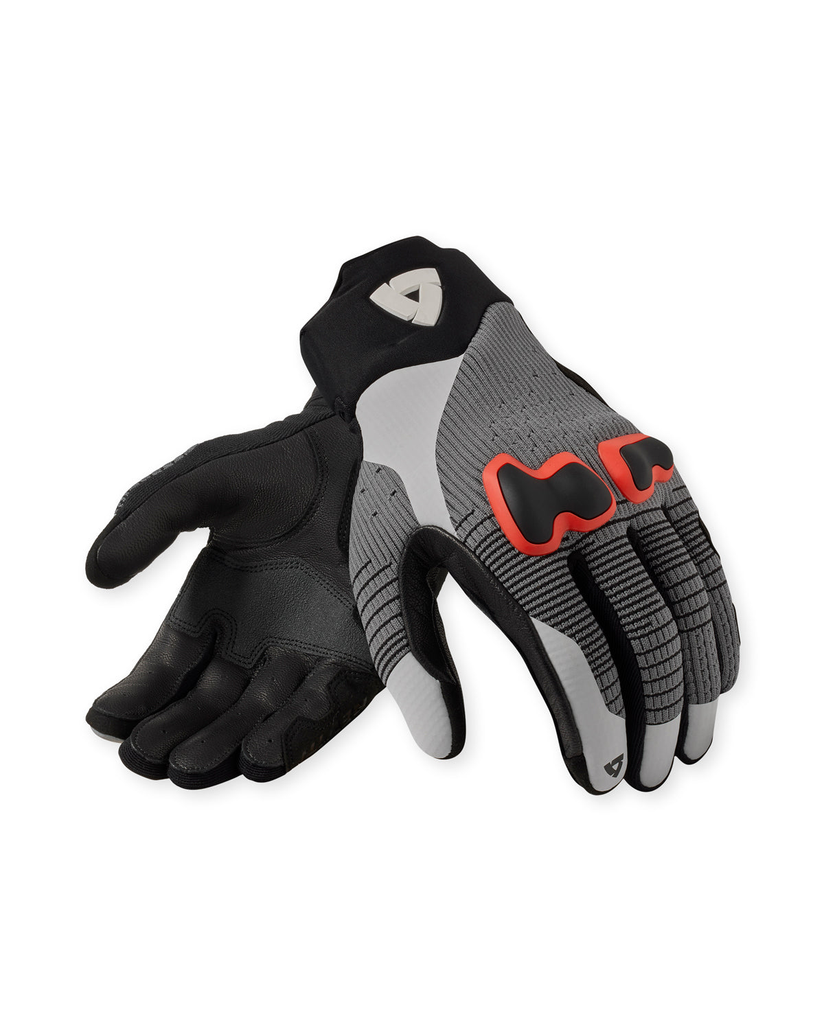 Revit Kinetic 2 Leather / Textile Gloves Grey / Red FREE UK Delivery, FREE 365 Day Returns - Moto Central