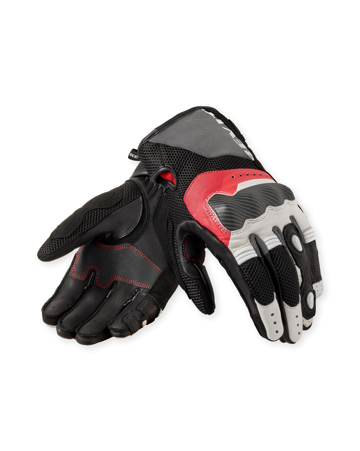 Revit Blaze Leather Gloves White / Red FREE UK Delivery, FREE 365 Day Returns - Moto Central