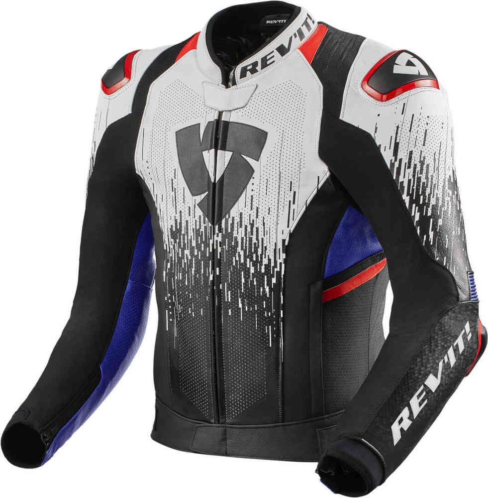 Revit Quantum 2 Pro Air Leather Jacket White / Blue / Black  - FREE UK Shipping, FREE 365 Day Returns | Moto Central