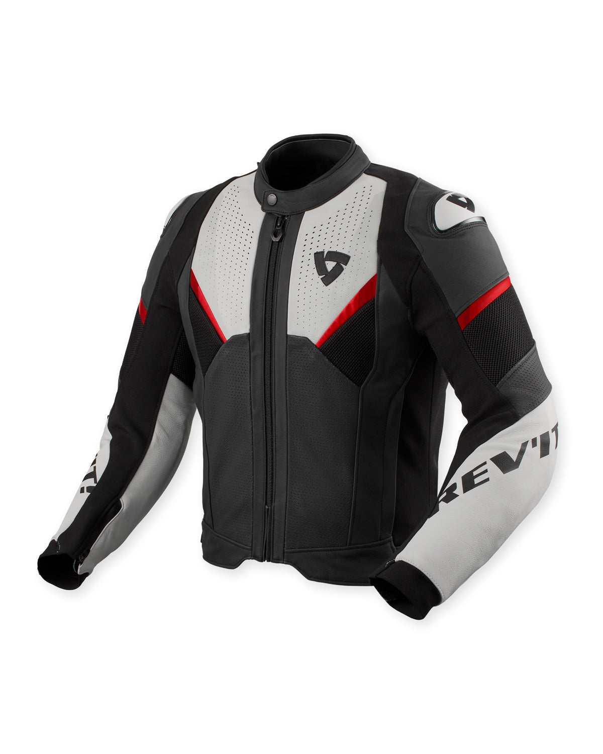 Revit Automate Leather Jacket Black / Light Grey FREE UK Delivery, FREE 365 Day Returns - Moto Central