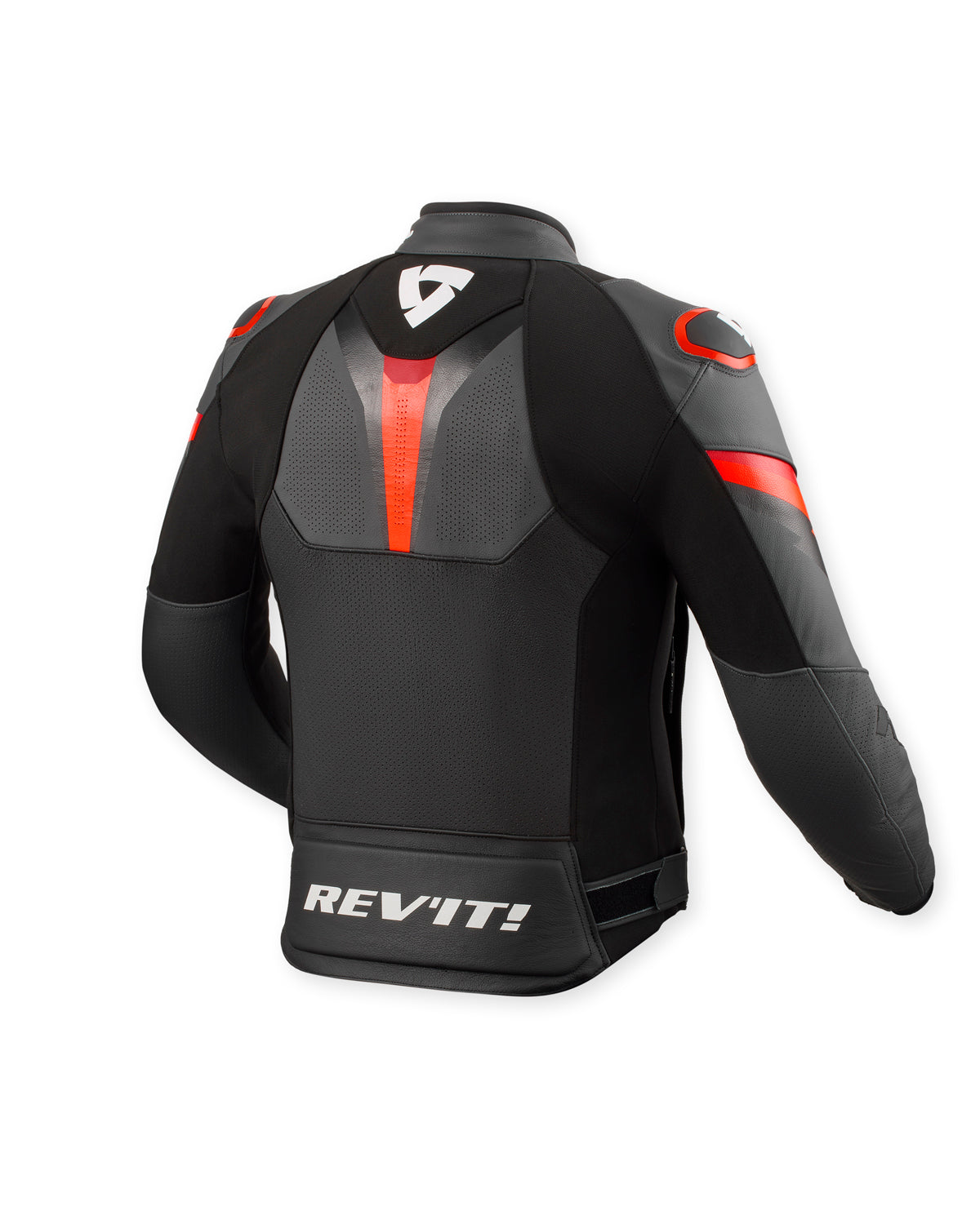 Revit Quantum 3 Leather Jacket Black / Neon Red FREE UK Delivery, FREE 365 Day Returns - Moto Central