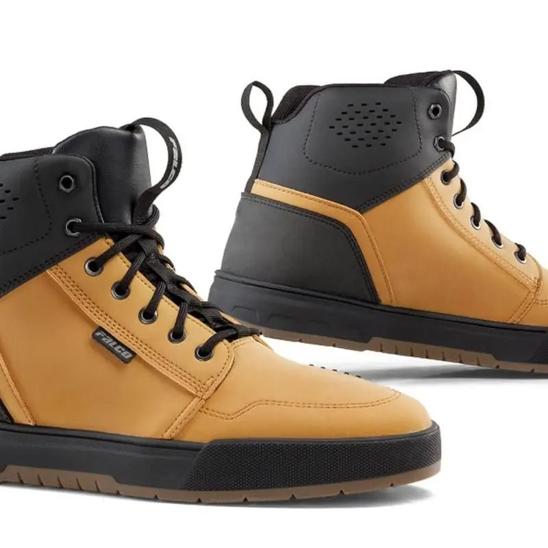 Falco Patrol 2 Leather Boots Camel Brown  - FREE UK Shipping, FREE 365 Day Returns | Moto Central