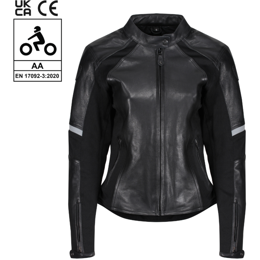 MotoGirl Fiona Ladies Leather Jacket Black