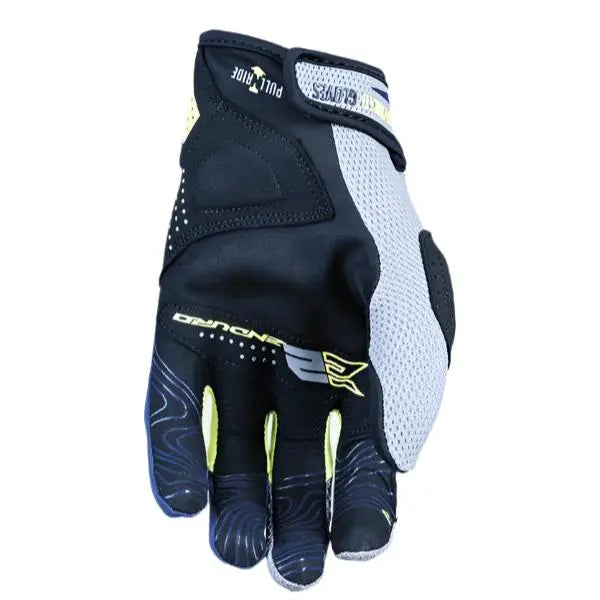 Five E2 Textile Gloves Grey / Fluo Yellow - FREE UK Shipping, FREE 365 Day Returns | Moto Central