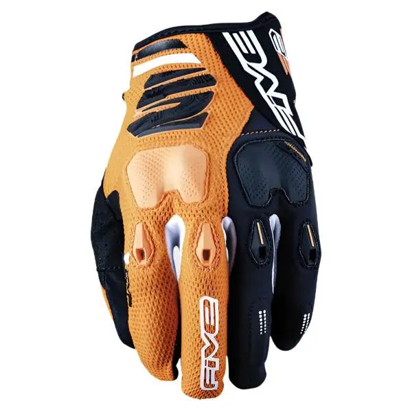 Five E2 Textile Gloves Orange - FREE UK Shipping, FREE 365 Day Returns | Moto Central