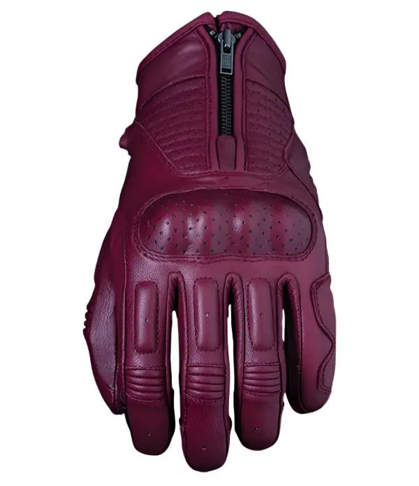 Five Kansas Ladies Leather Gloves Burgundy - FREE UK Shipping, FREE 365 Day Returns | Moto Central