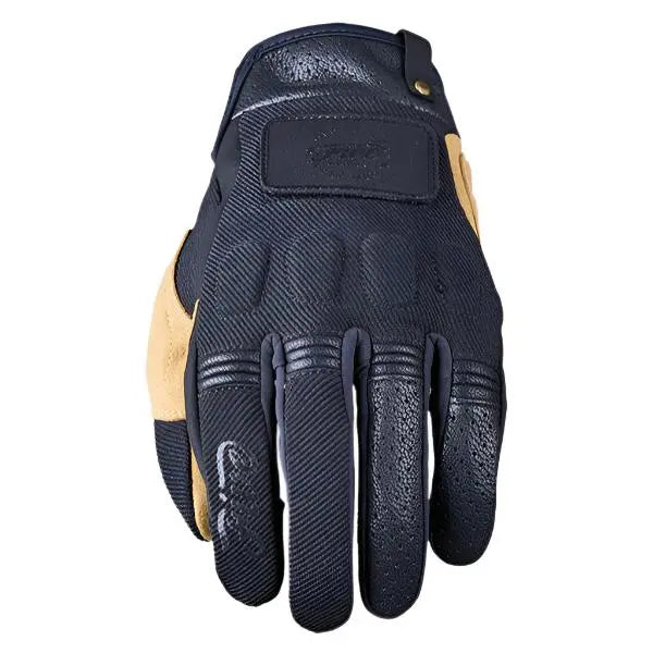 Five Scrambler Textile Gloves Black / Tan - FREE UK Shipping, FREE 365 Day Returns | Moto Central