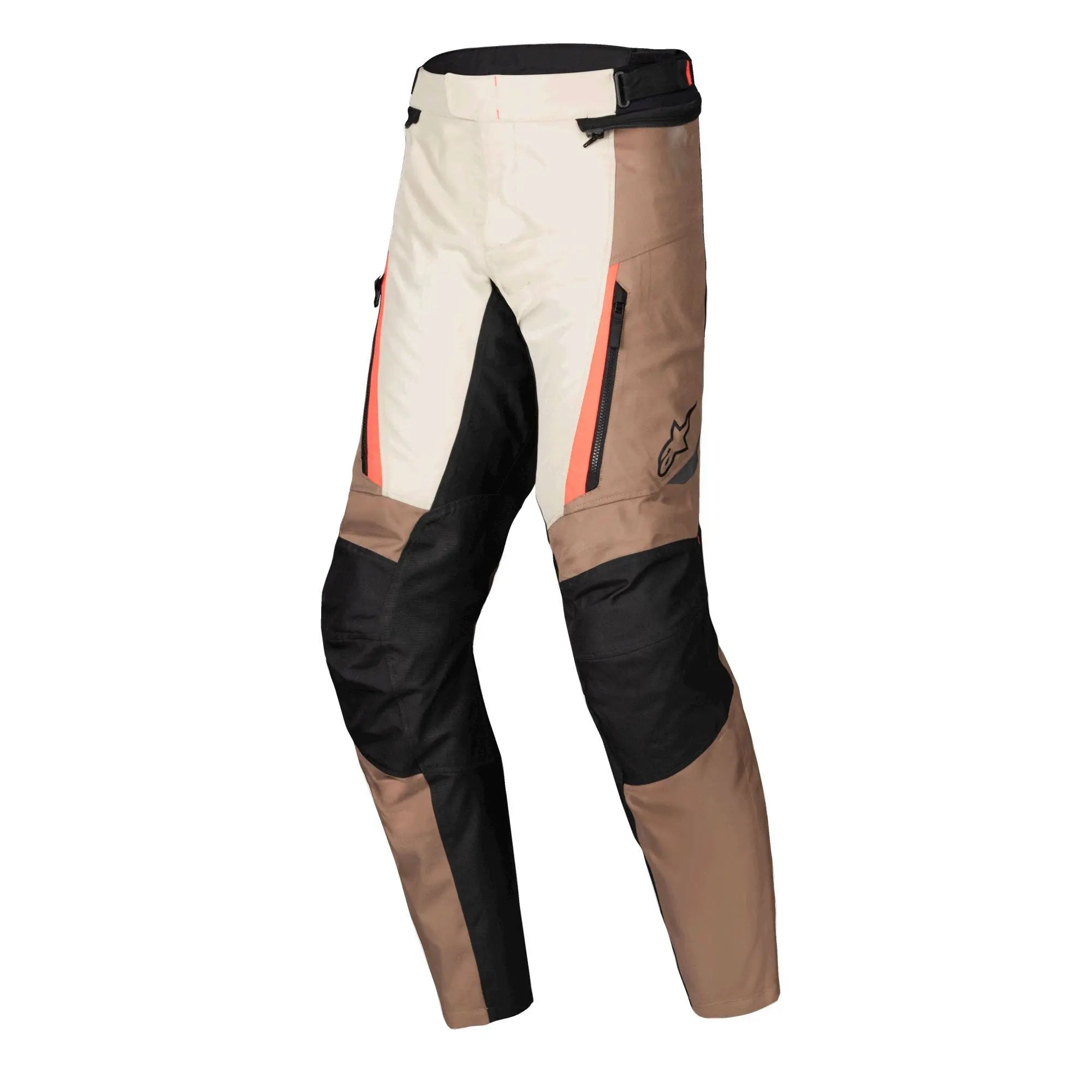 Alpinestars ST-1 Waterproof Textile Trouser Dark Khaki / Sand / Black / Fluo Red  - FREE UK Shipping, FREE 365 Day Returns | Moto Central