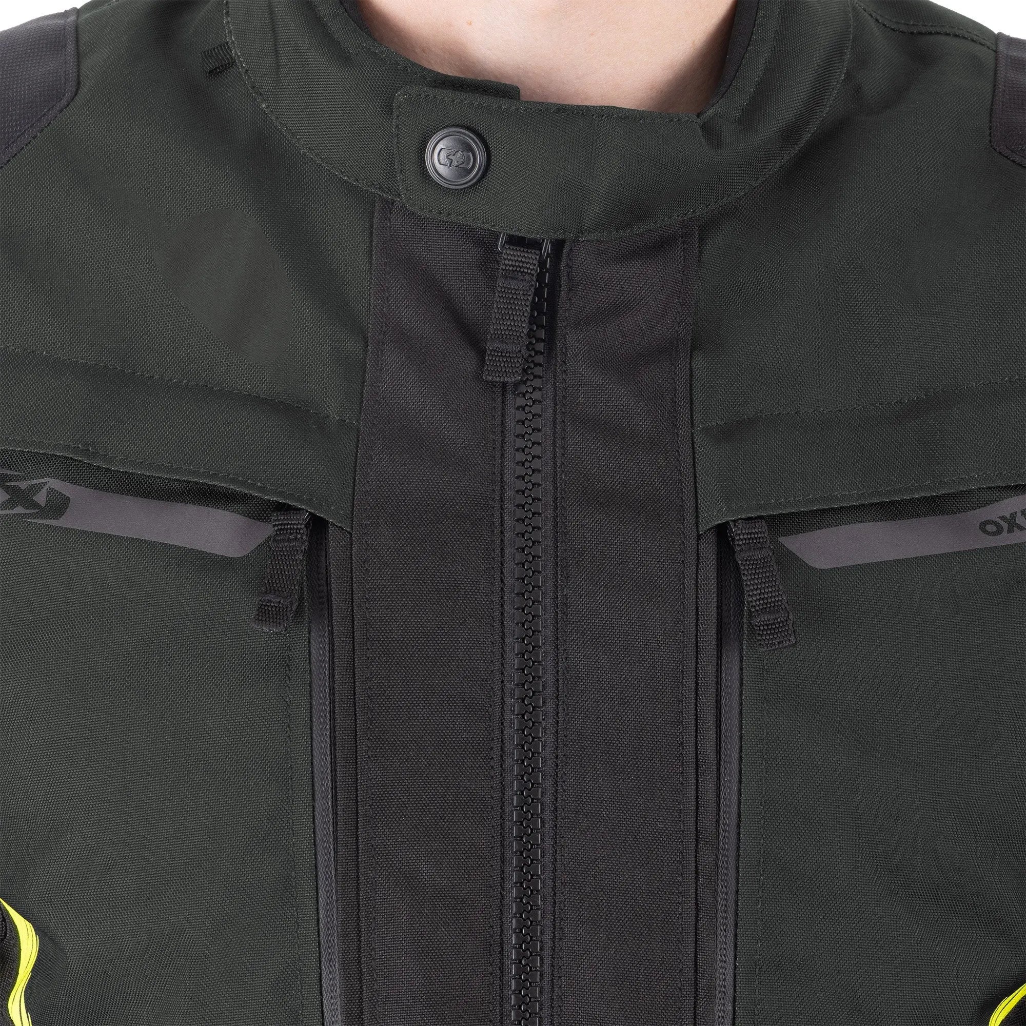 Oxford Toronto 1.0 D2D Textile Jacket Black / Green / Fluo Yellow  - FREE UK Shipping, FREE 365 Day Returns | Moto Central