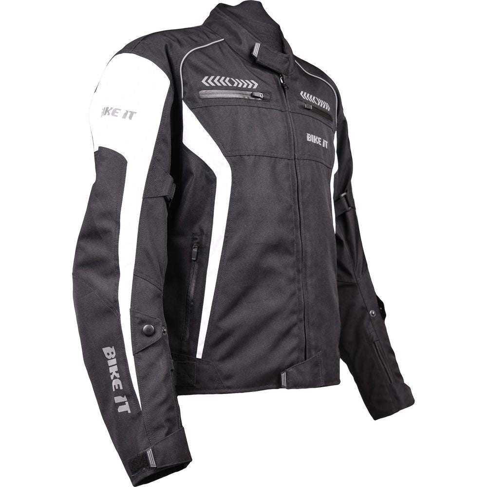 Bike It Flux Sports Motorcycle Jacket Black / White  - FREE UK Delivery - Moto Central