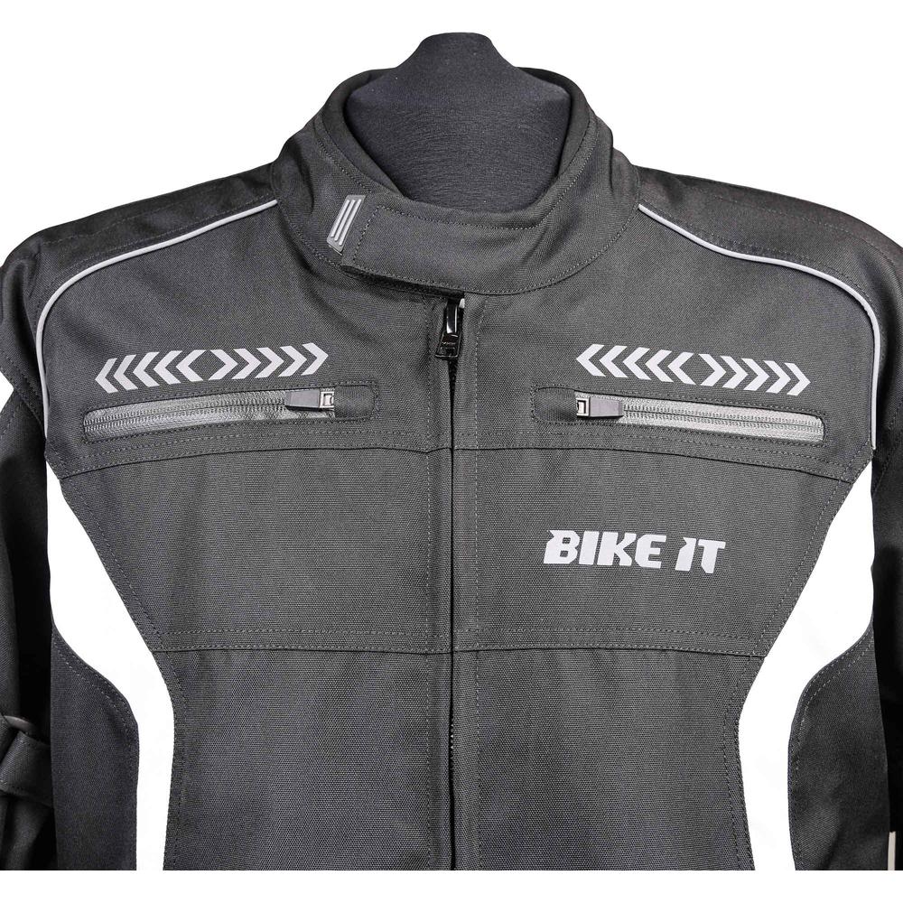 Bike It Flux Sports Motorcycle Jacket Black / White  - FREE UK Delivery - Moto Central