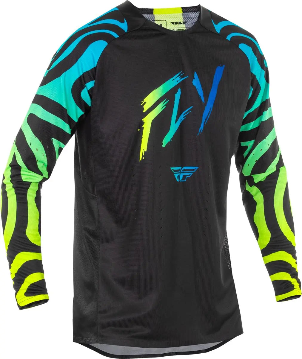 Fly Racing Evolution? DST Jersey Zen Black / Blue / Yellow - FREE UK Delivery, FREE 365 Day Returns | Moto Central