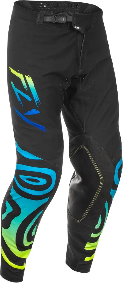 Fly Racing Evolution? DST Trouser Zen Black / Blue / Yellow - FREE UK Delivery, FREE 365 Day Returns | Moto Central