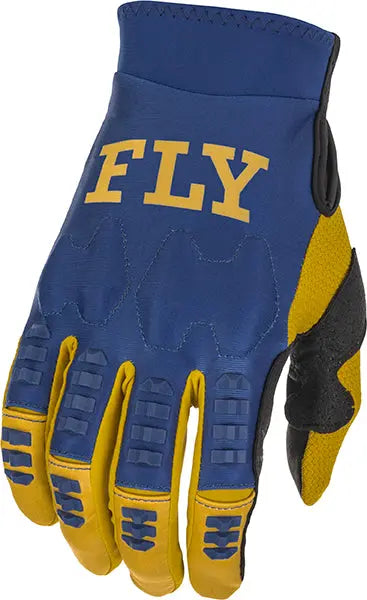 Fly Racing Evolution MX Gloves Navy / White / Gold - FREE UK Delivery, FREE 365 Day Returns | Moto Central