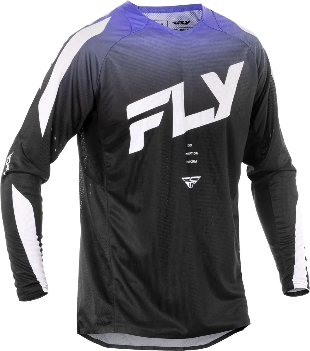 Fly Racing Evolution? DST Jersey Black / White / Purple - FREE UK Delivery, FREE 365 Day Returns | Moto Central