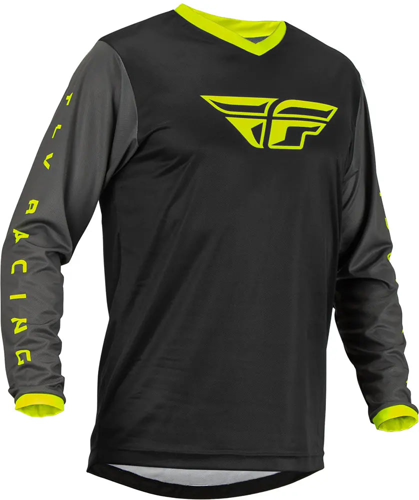 Fly Racing F-16 MX Jersey Black / Grey / Hi-Vis  - FREE UK Delivery, FREE 365 Day Returns | Moto Central