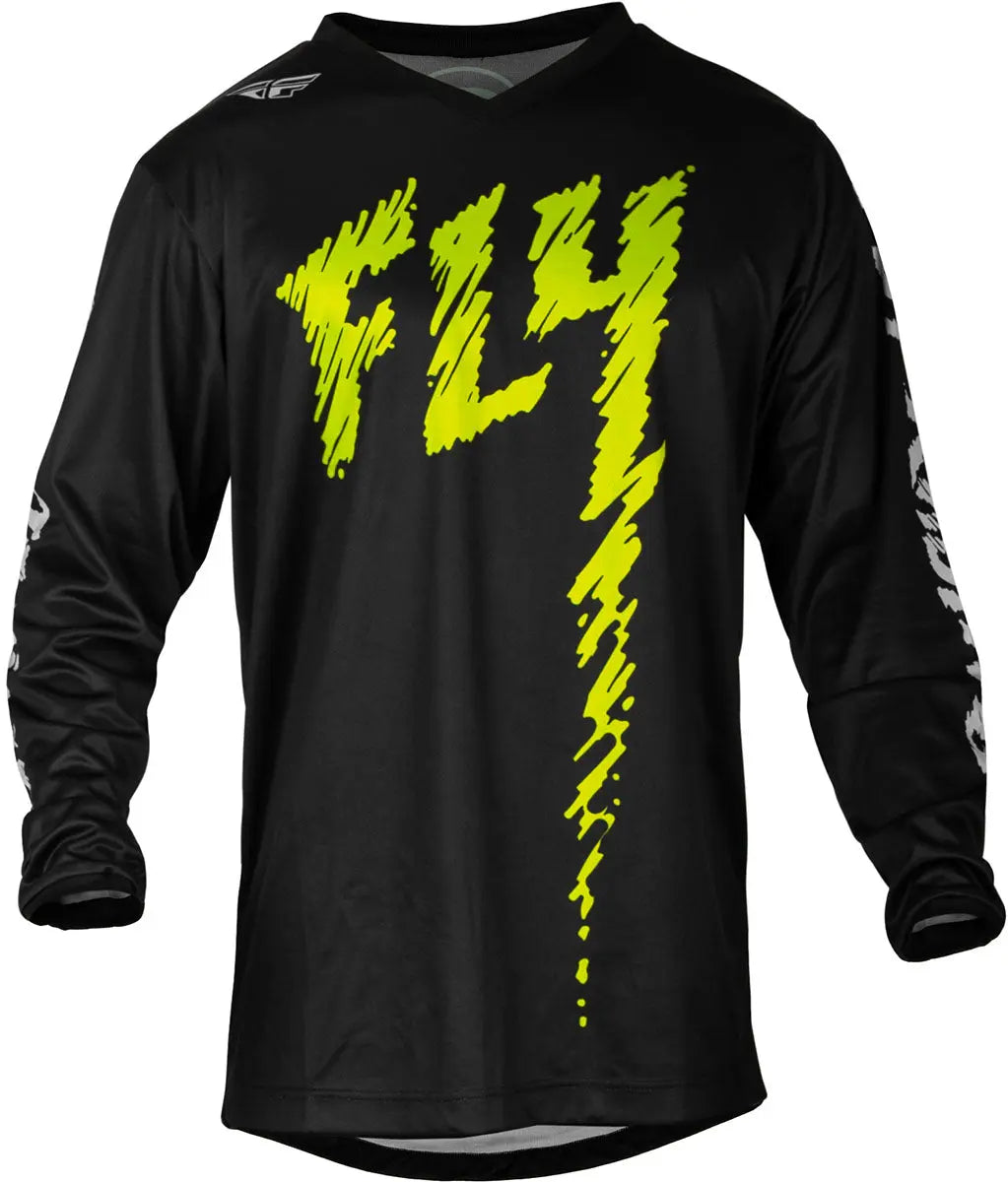 Fly Racing F-16 Youth MX Jersey Black / Neon Green - FREE UK Delivery, FREE 365 Day Returns | Moto Central