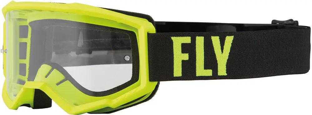 Fly Racing Focus MX Goggles Fluo Yellow / Black / Clear Lens - FREE UK Delivery, FREE 365 Day Returns | Moto Central