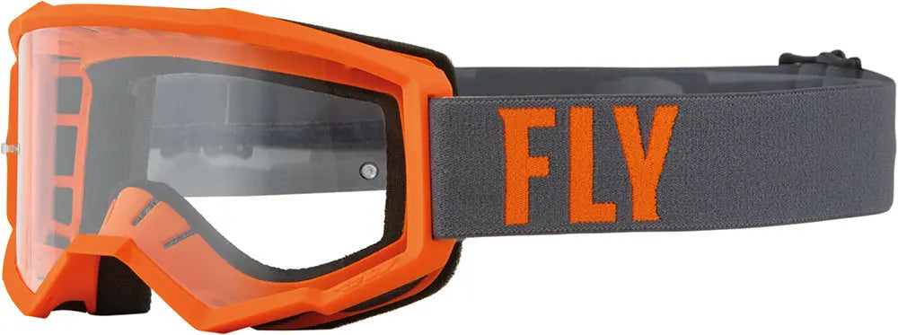 Fly Racing Focus MX Goggles Grey / Orange / Clear Lens - FREE UK Delivery, FREE 365 Day Returns | Moto Central