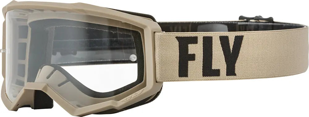 Fly Racing Focus MX Goggles Khaki / Brown / Clear Lens - FREE UK Delivery, FREE 365 Day Returns | Moto Central