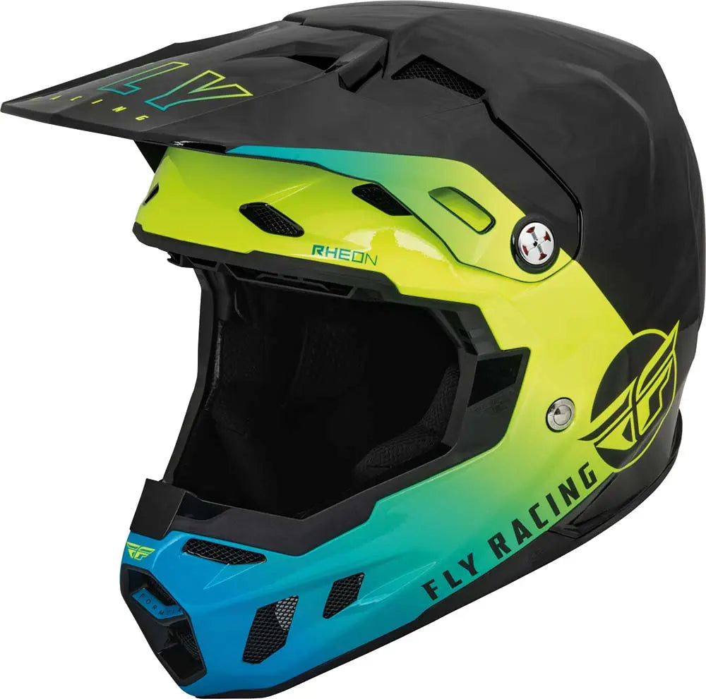 Fly Racing Formula CC Helmet Centrum Black / Blue / Fluo Yellow - FREE UK Delivery, FREE 365 Day Returns | Moto Central