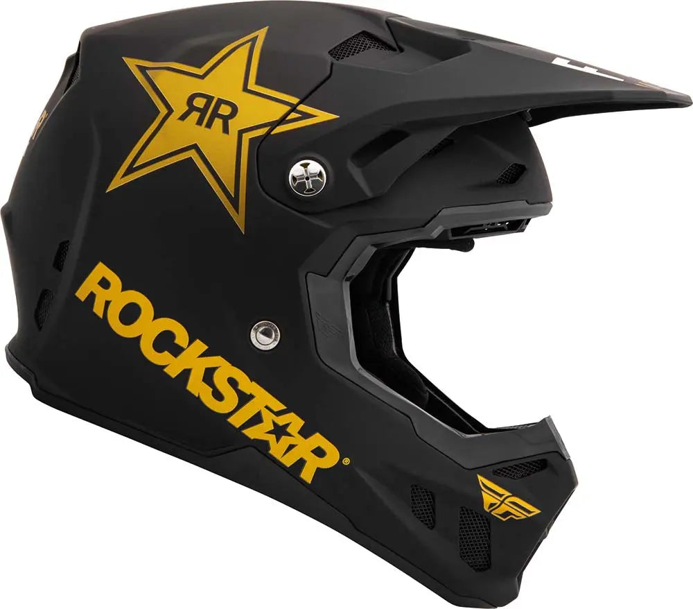 Fly Racing Formula CC Helmet Rockstar Matt Black / Gold - FREE UK Delivery, FREE 365 Day Returns | Moto Central