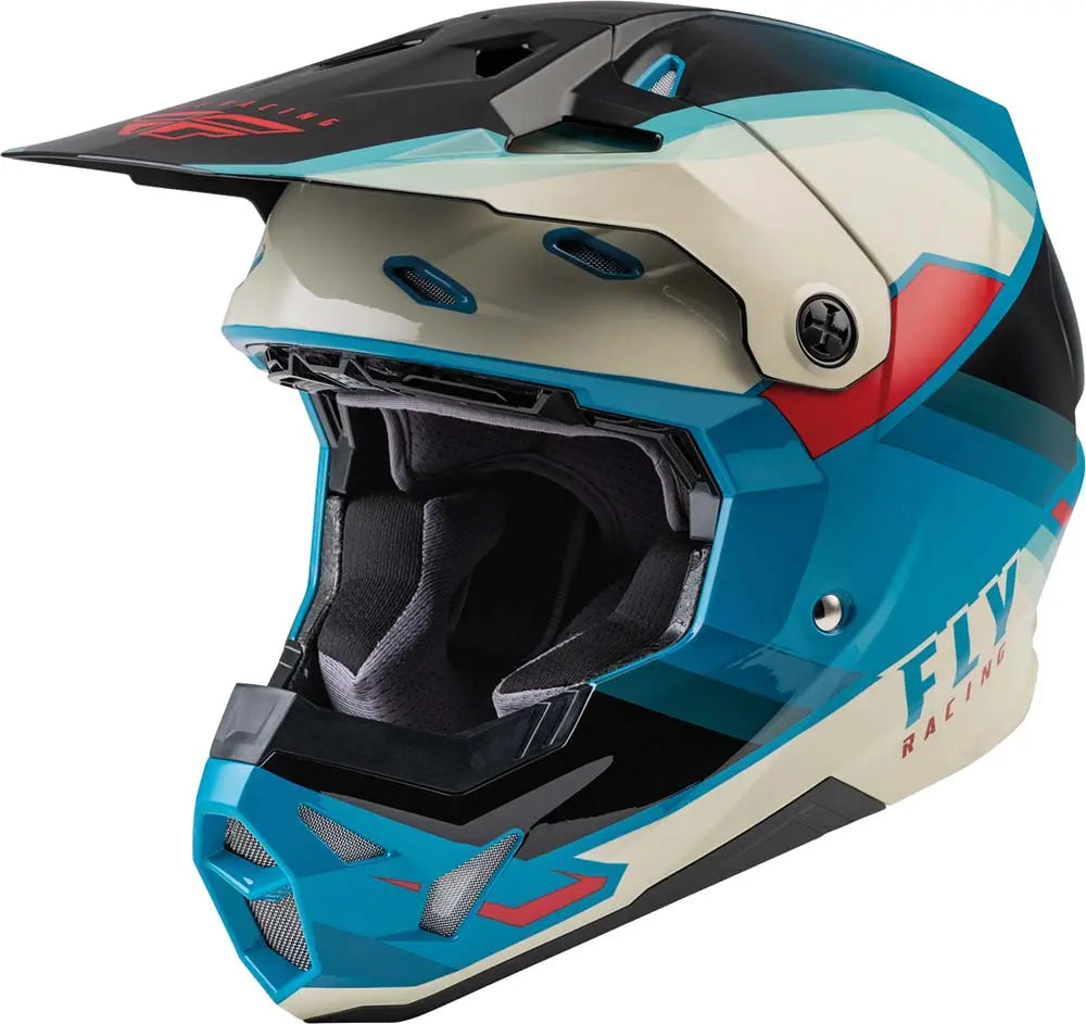 Fly Racing Formula CP Rush Helmet Black / Stone / Dark Teal - FREE UK Delivery, FREE 365 Day Returns | Moto Central