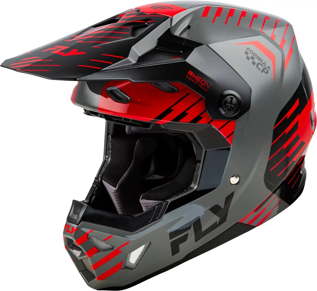 Fly Racing Formula CP Slice Helmet Grey / Red / Black - FREE UK Delivery, FREE 365 Day Returns | Moto Central