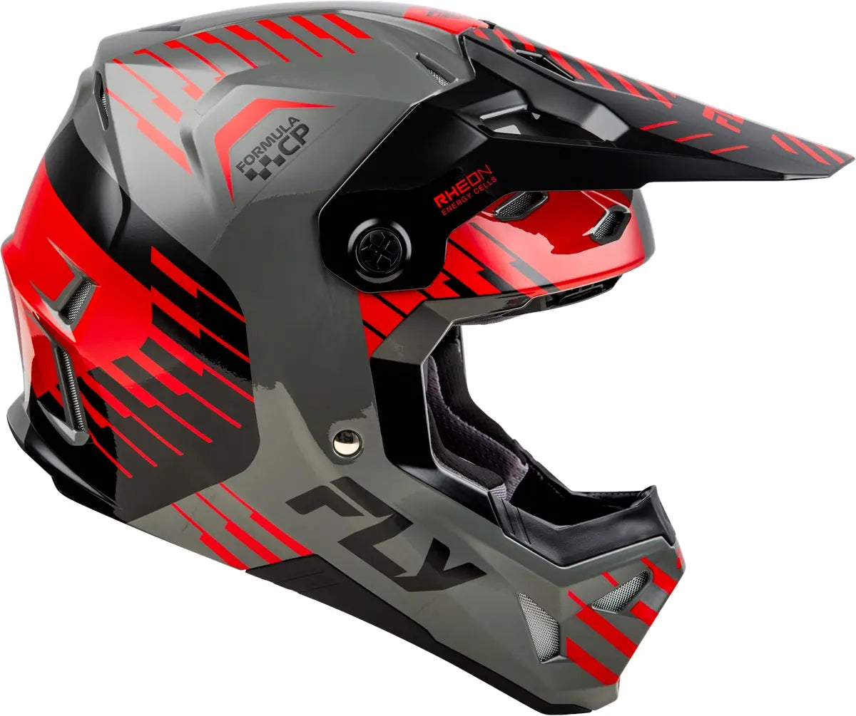 Fly Racing Formula CP Slice Helmet Grey / Red / Black - FREE UK Delivery, FREE 365 Day Returns | Moto Central