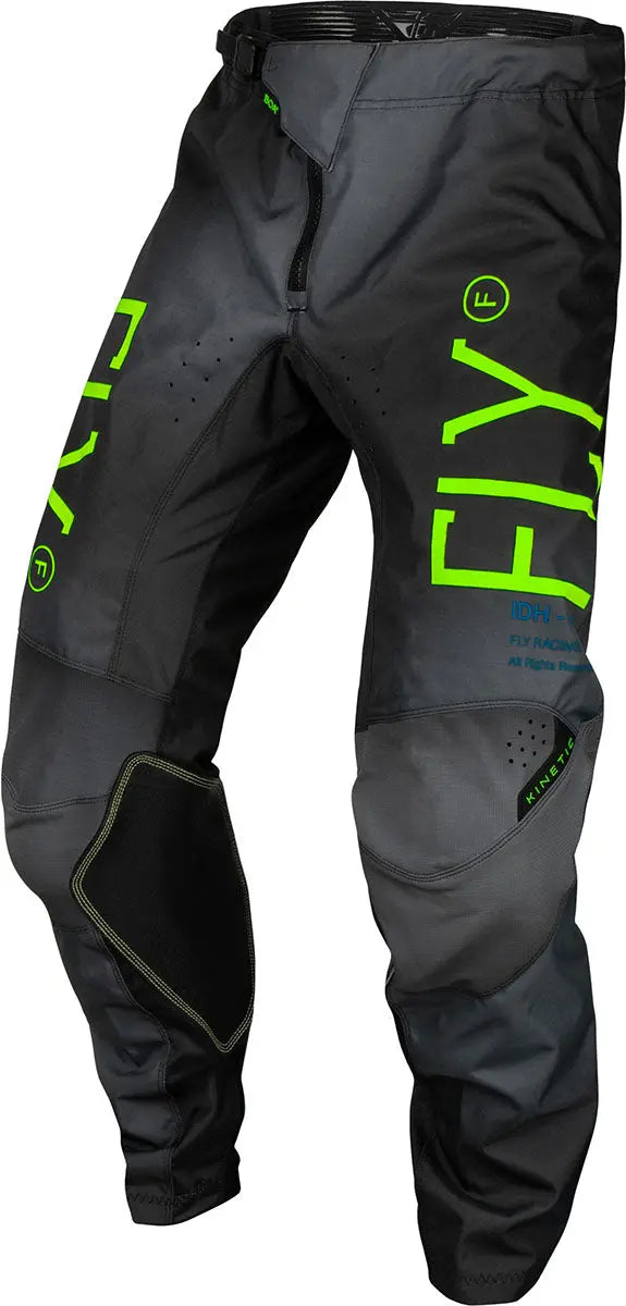 Fly Racing Kinetic Boa Prodigy Youth MX Trouser Charcoal / Green - FREE UK Delivery, FREE 365 Day Returns | Moto Central