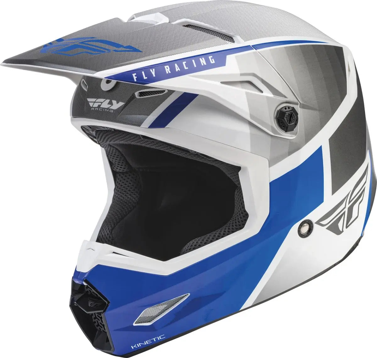 Fly Racing Kinetic Drift ECE Helmet Blue / Charcoal / White - FREE UK Delivery, FREE 365 Day Returns | Moto Central