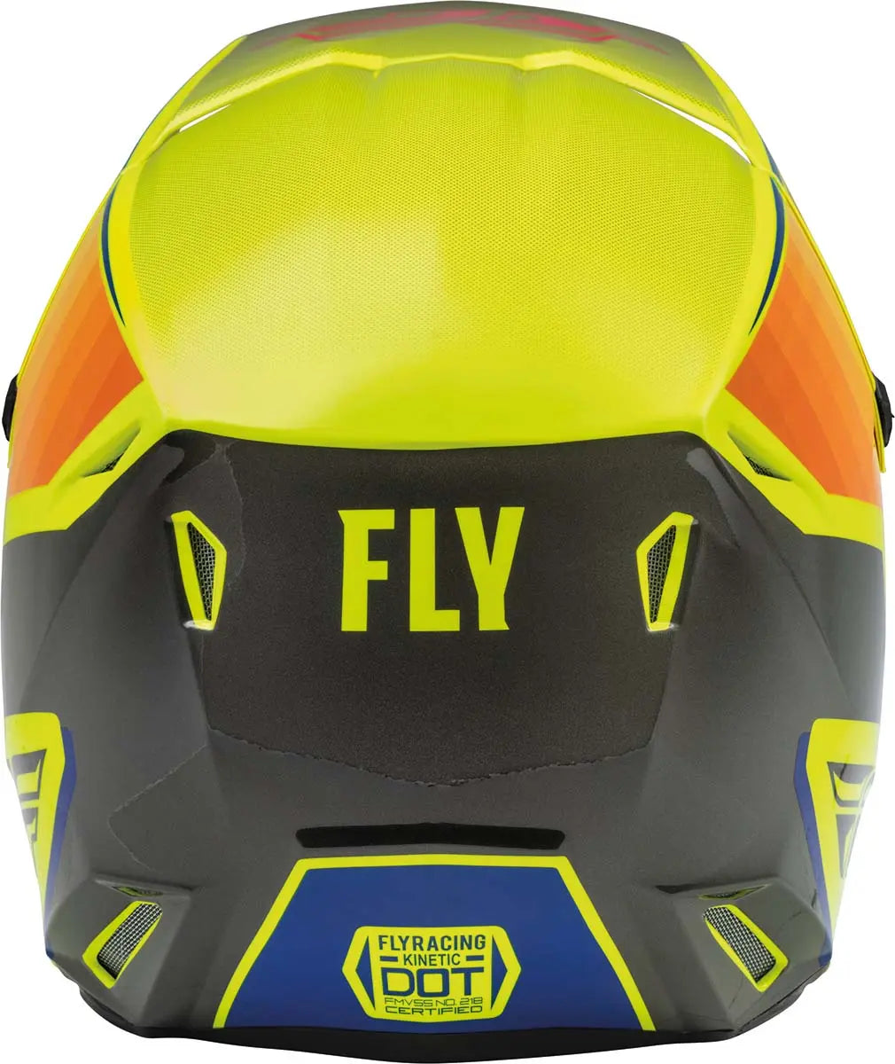 Fly Racing Kinetic Drift ECE Helmet Blue / Fluo Yellow / Charcoal - FREE UK Delivery, FREE 365 Day Returns | Moto Central