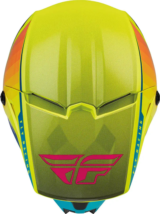 Fly Racing Kinetic Drift ECE Helmet Blue / Fluo Yellow / Charcoal - FREE UK Delivery, FREE 365 Day Returns | Moto Central