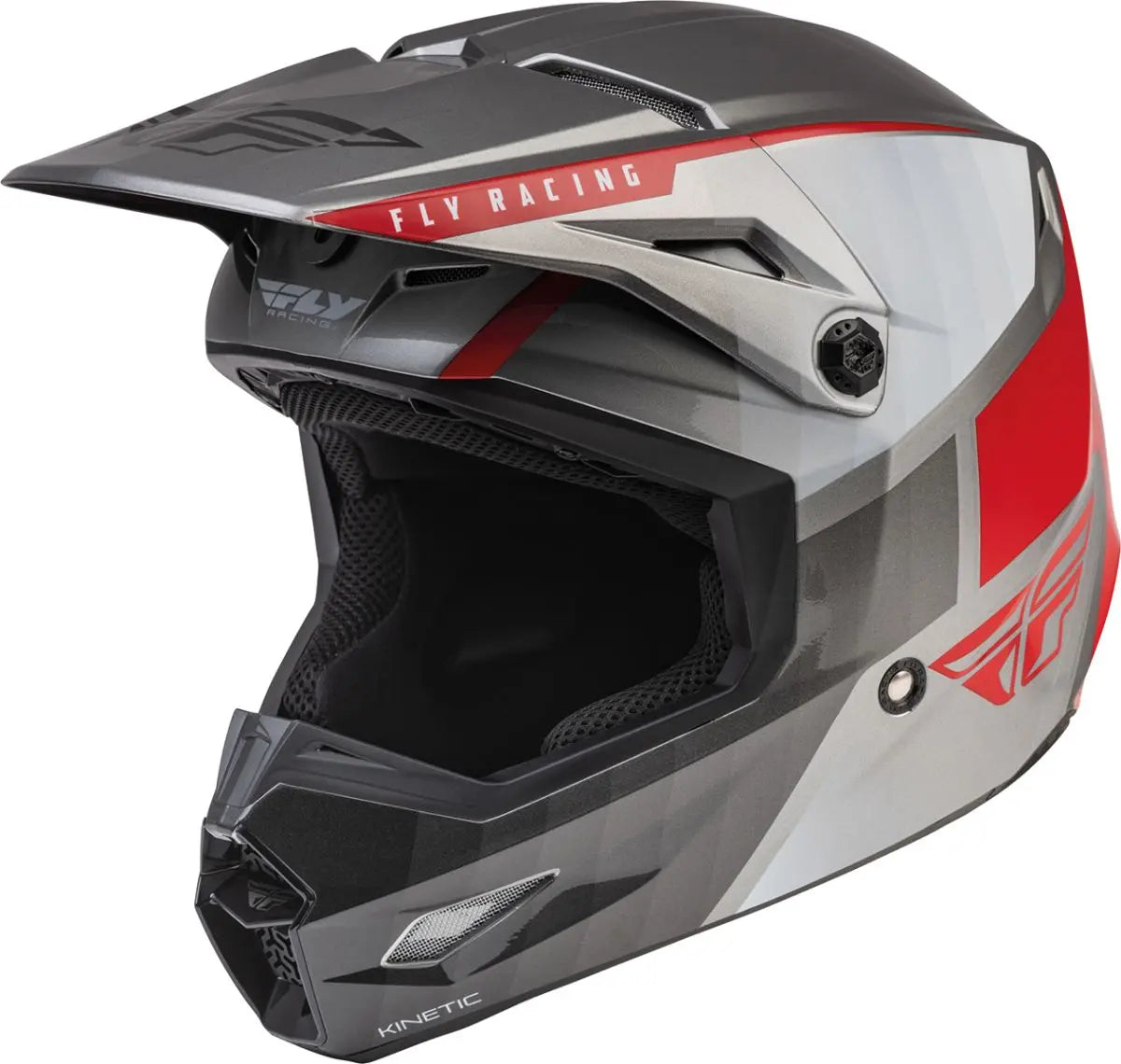 Fly Racing Kinetic Drift ECE Helmet Charcoal / Grey / Red - FREE UK Delivery, FREE 365 Day Returns | Moto Central