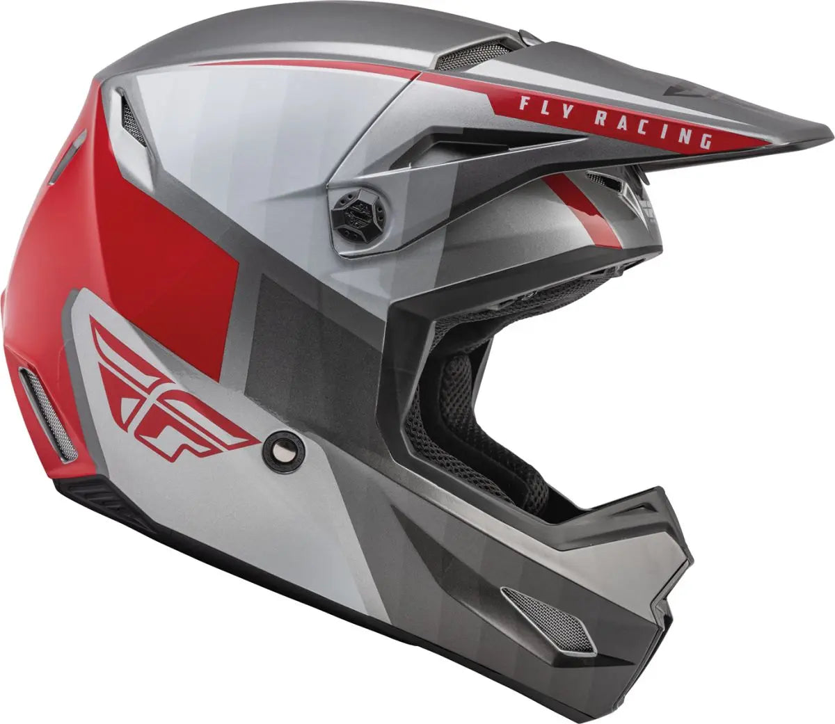 Fly Racing Kinetic Drift ECE Helmet Charcoal / Grey / Red - FREE UK Delivery, FREE 365 Day Returns | Moto Central