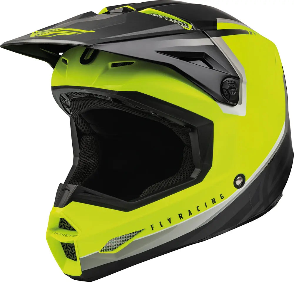 Fly Racing Kinetic ECE Helmet Vision Fluo Yellow / Black - FREE UK Delivery, FREE 365 Day Returns | Moto Central