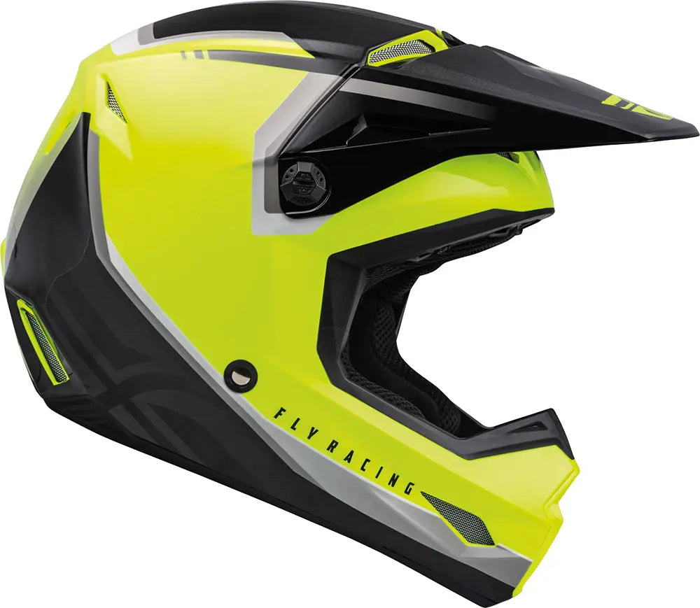 Fly Racing Kinetic ECE Helmet Vision Fluo Yellow / Black - FREE UK Delivery, FREE 365 Day Returns | Moto Central