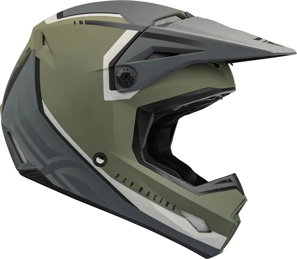 Fly Racing Kinetic ECE Helmet Vision Olive Green - FREE UK Delivery, FREE 365 Day Returns | Moto Central