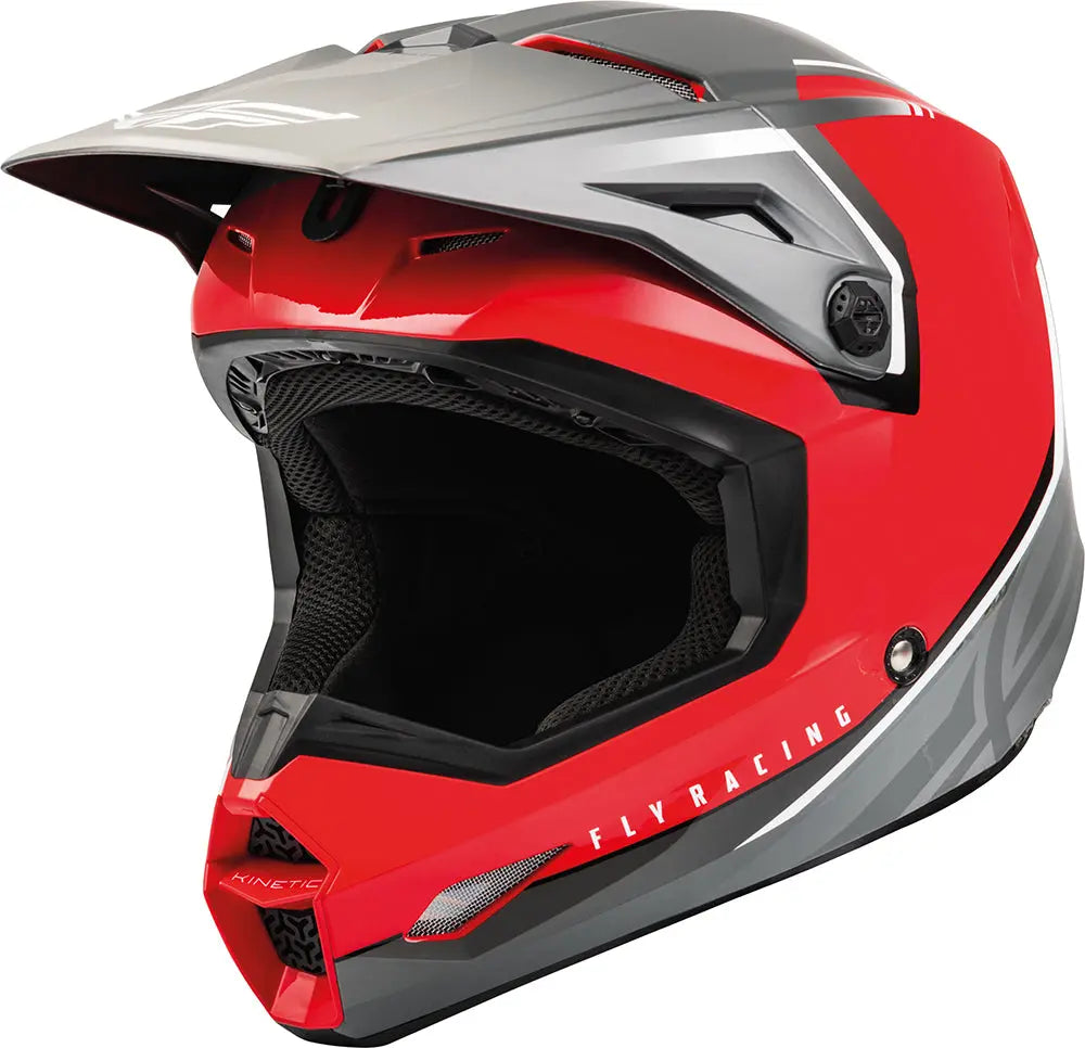 Fly Racing Kinetic ECE Helmet Vision Red / Grey - FREE UK Delivery, FREE 365 Day Returns | Moto Central