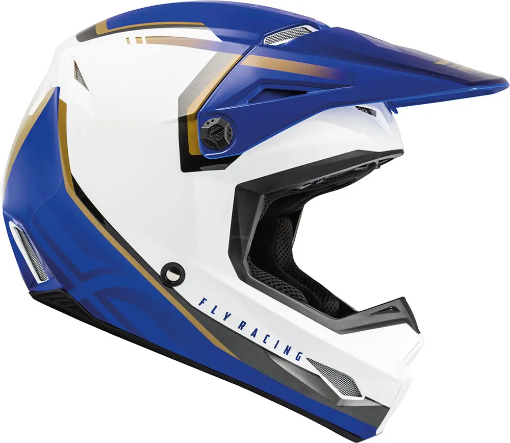 Fly Racing Kinetic ECE Helmet Vision White / Blue - FREE UK Delivery, FREE 365 Day Returns | Moto Central