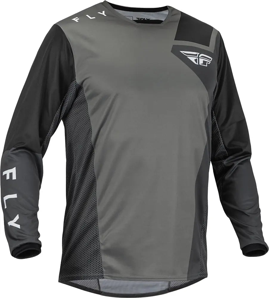 Fly Racing Kinetic Jet MX Jersey Grey / Dark Grey / Black - FREE UK Delivery, FREE 365 Day Returns | Moto Central