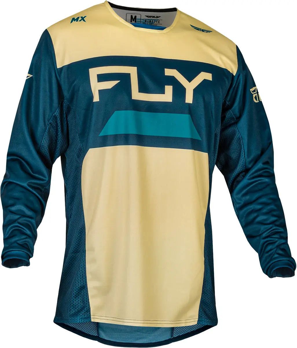 Fly Racing Kinetic Reload MX Jersey Ivory / Navy / Cobalt - FREE UK Delivery, FREE 365 Day Returns | Moto Central