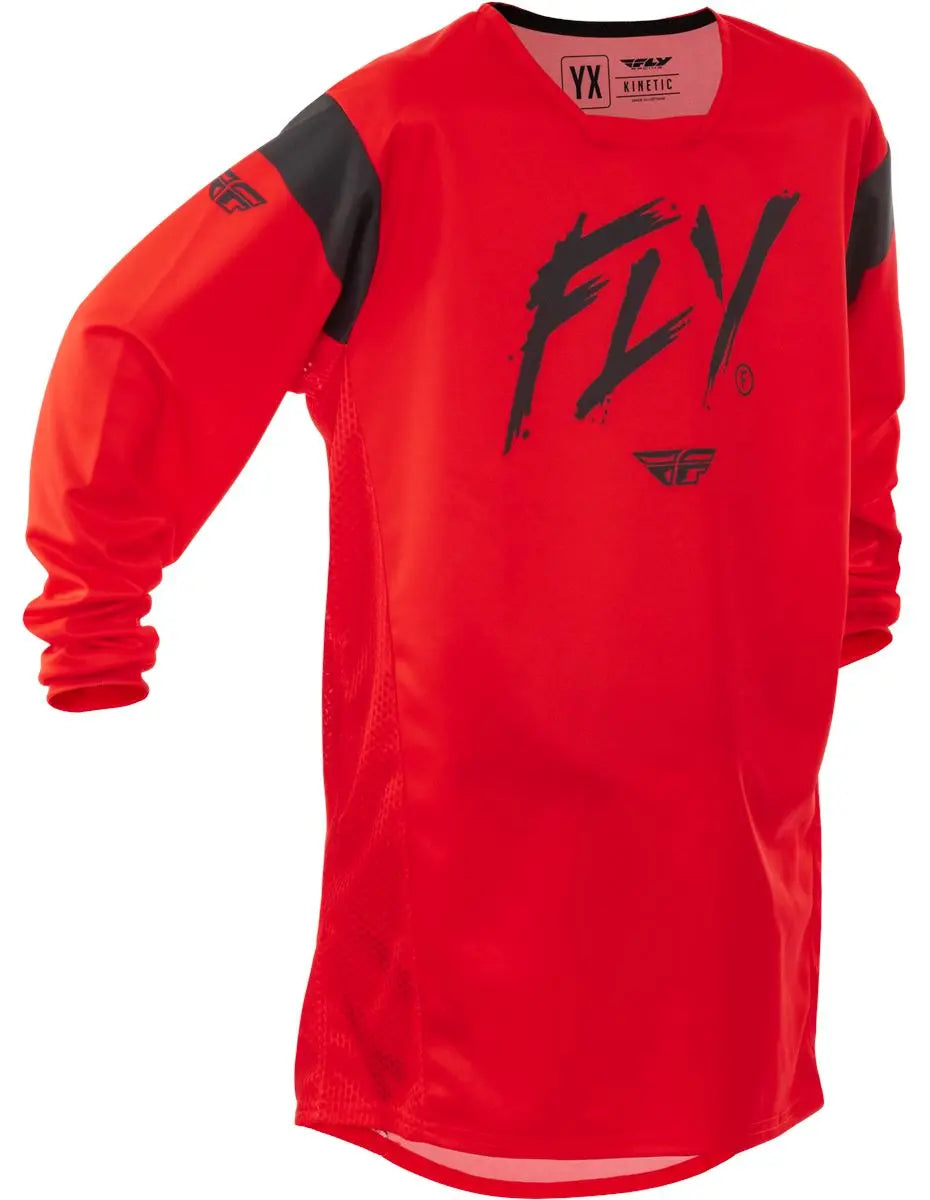 Fly Racing Kinetic Stoke Youth Jersey Red / Black - FREE UK Delivery, FREE 365 Day Returns | Moto Central