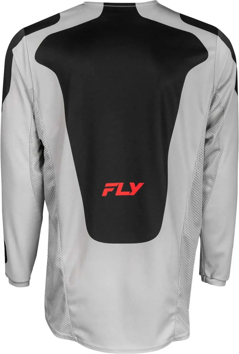 Fly Racing Kinetic Sym Jersey Light Grey / Red / Black - FREE UK Delivery, FREE 365 Day Returns | Moto Central