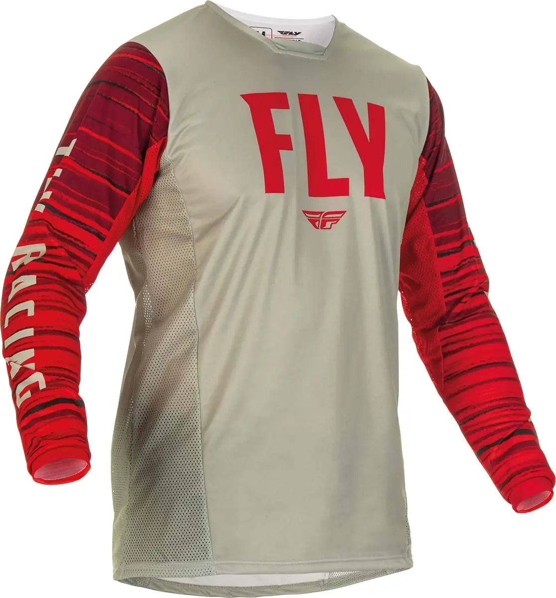 Fly Racing Kinetic Wave MX Jersey Light Grey / Red - FREE UK Delivery, FREE 365 Day Returns | Moto Central