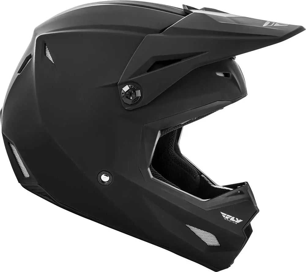 Fly Racing Kinetic Youth ECE Helmet Solid Matt Black - FREE UK Delivery, FREE 365 Day Returns | Moto Central