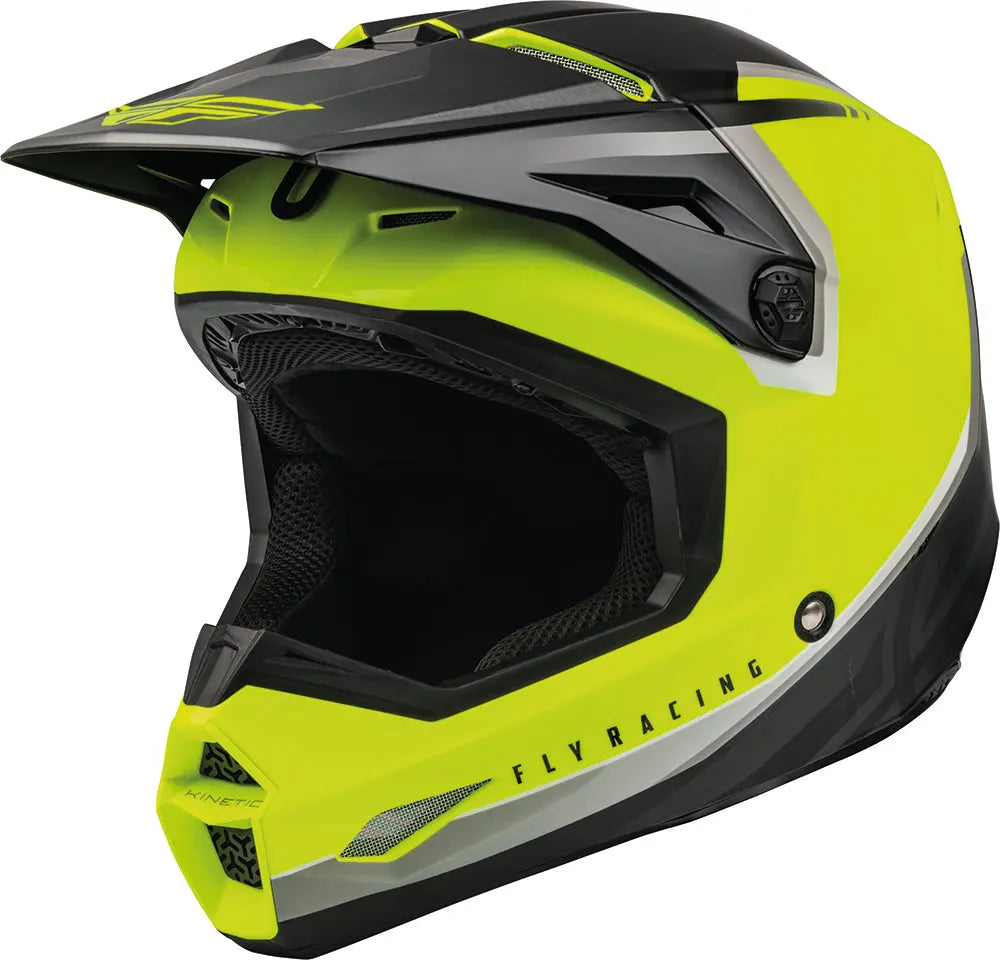 Fly Racing Kinetic Youth ECE Helmet Vision Fluo Yellow / Black - FREE UK Delivery, FREE 365 Day Returns | Moto Central