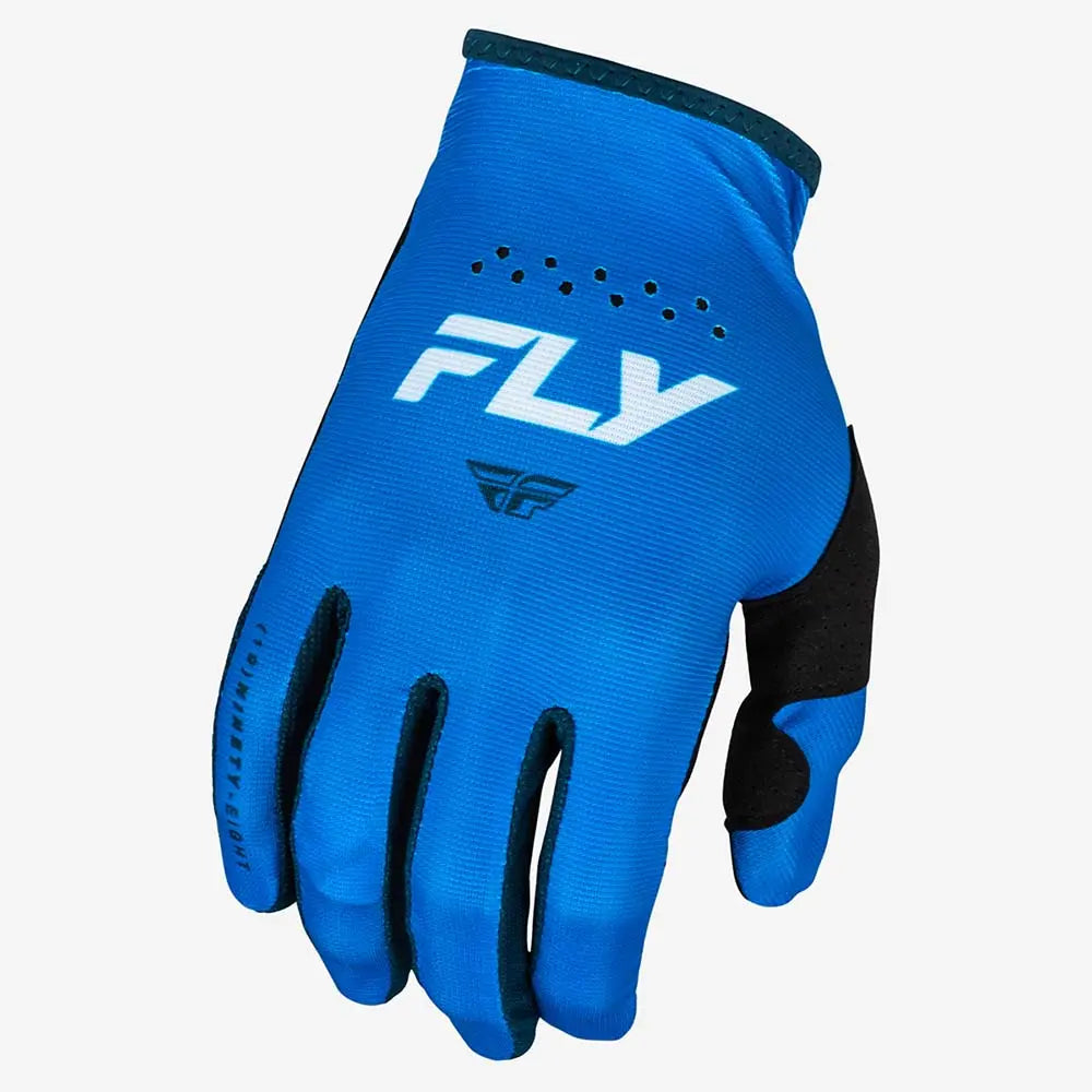 Fly Racing Lite MX Gloves Blue / White - FREE UK Shipping, FREE 365 Day Returns | Moto Central